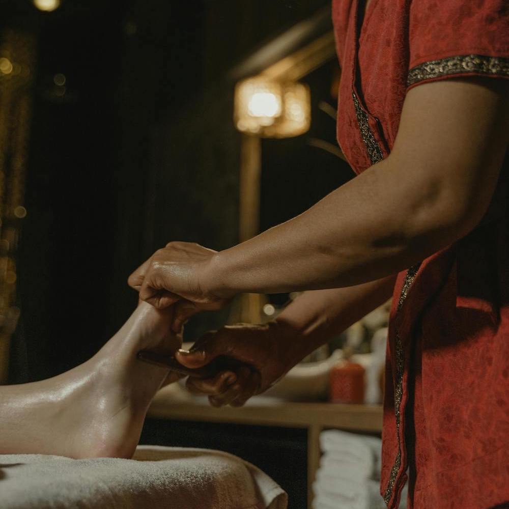 Ayurvedic inspired pressure point reflexology for energy balance