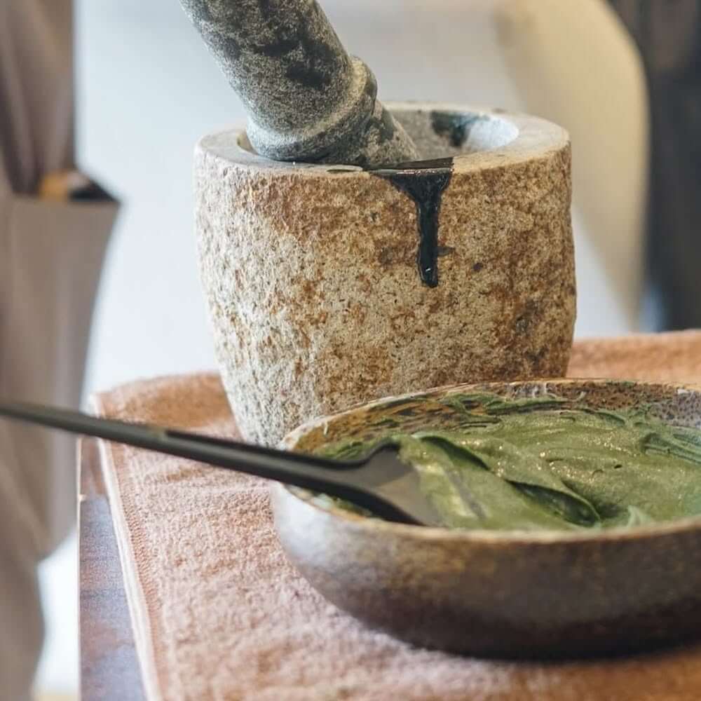 Earth derived bioactive clays used for the Hydrating Clay Head Spa Bali