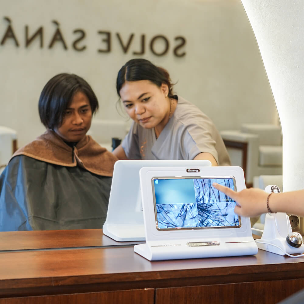 Holistic scalp analysis for hair health and vitality in Canggu Bali