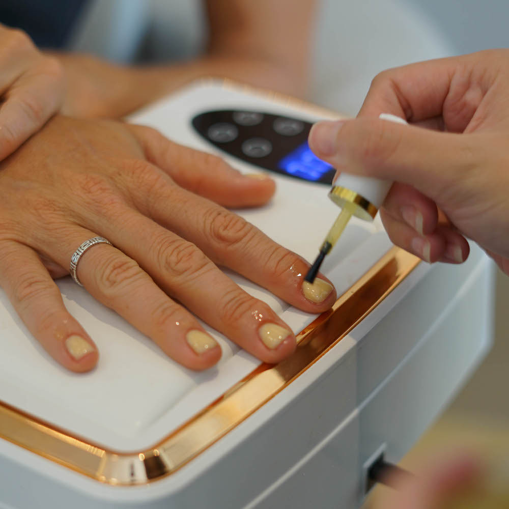 Professional sculpted nail extensions and precision shaping at a luxury Bali sanctuary